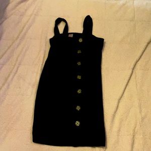 Black corduroy button down dress